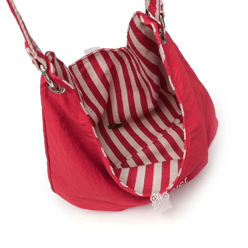 Fashionable LargeCapacity Striped Canvas Tote And Commuter Bag 4