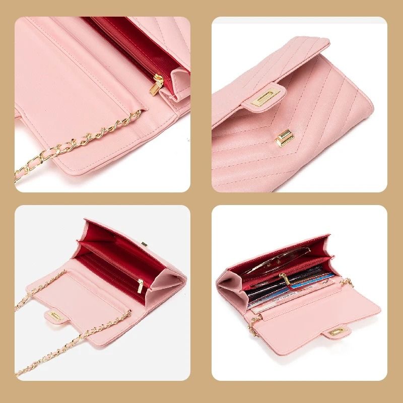 Fashionable VPattern Quilted Crossbody Chain Bag 4