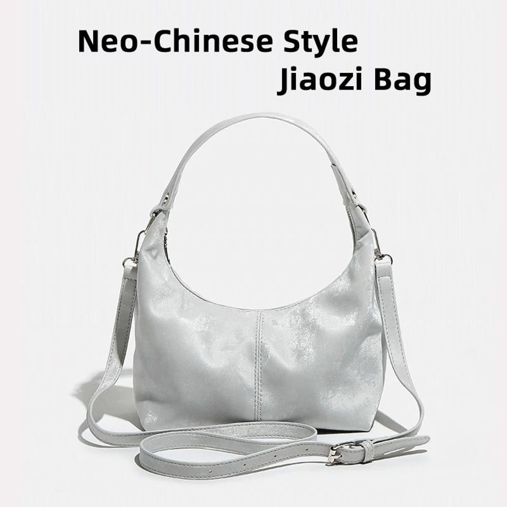 NeoChinese Style Jiaozi Bao Satin Underarm Handbag 0