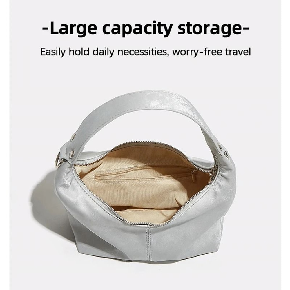 NeoChinese Style Jiaozi Bao Satin Underarm Handbag 5