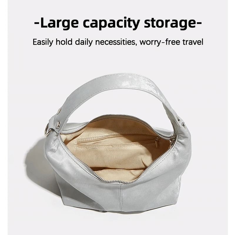 NeoChinese Style Jiaozi Bao Satin Underarm Handbag 5