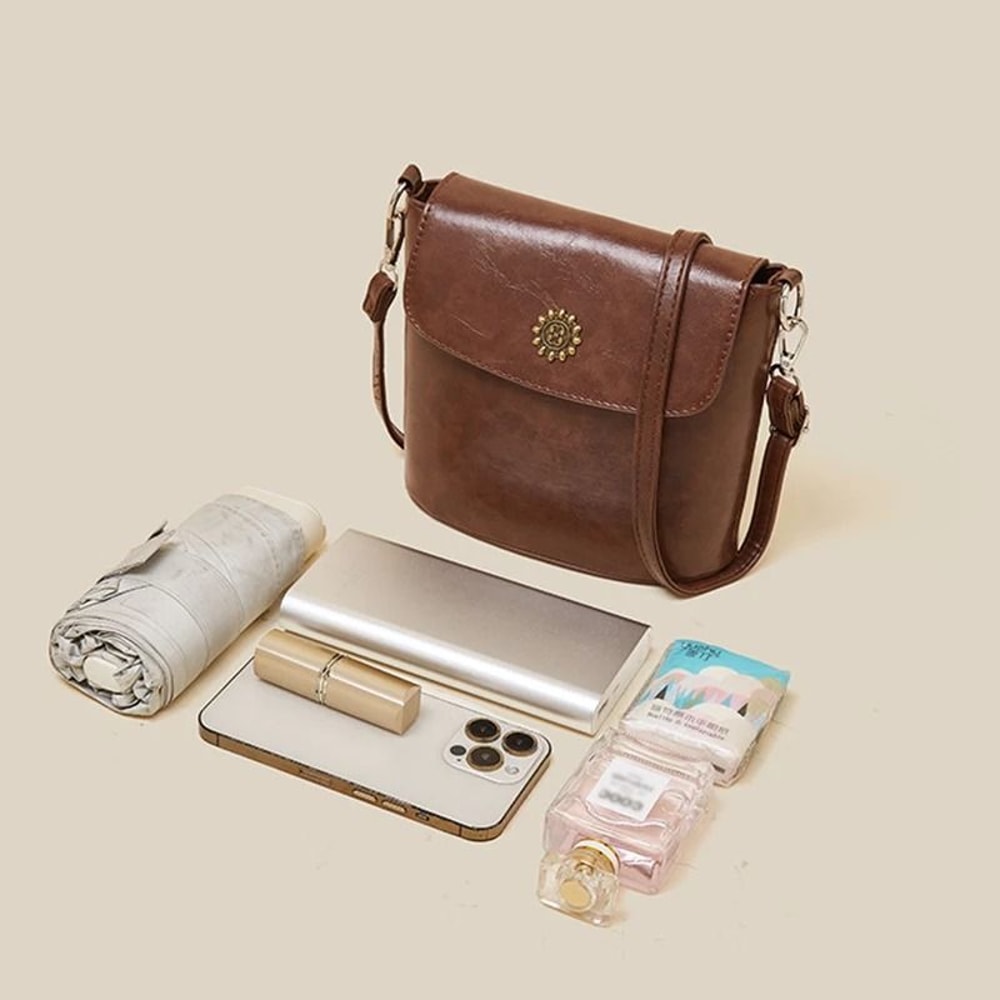 Retro Sunflower Button Bucket Bag And Versatile Commuting Bag 1