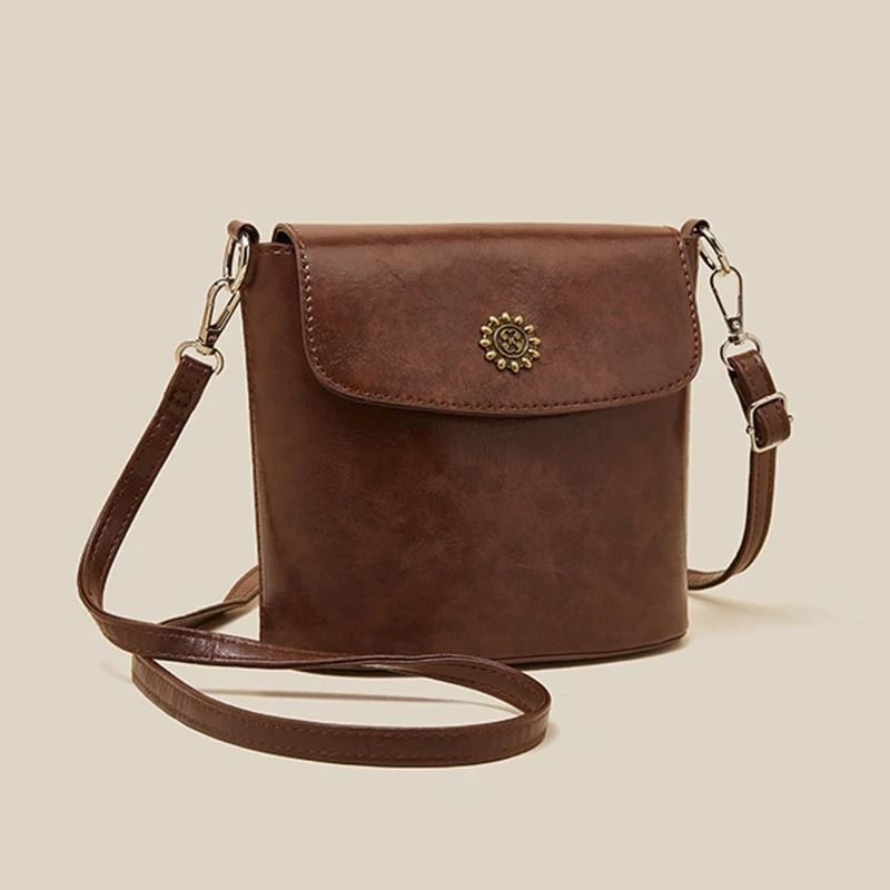 Retro Sunflower Button Bucket Bag And Versatile Commuting Bag 2