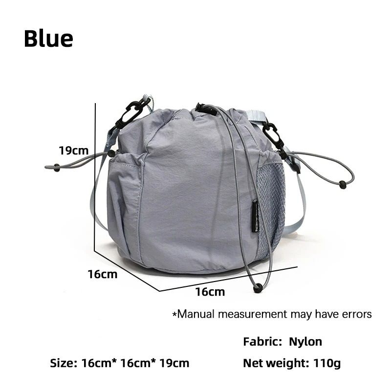 Simple And Lightweight Nylon Drawstring Crossbody Bag 7