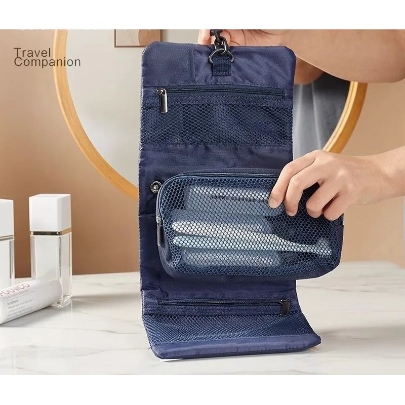 Portable Folding Toiletry Bag With Hanging Hook 2