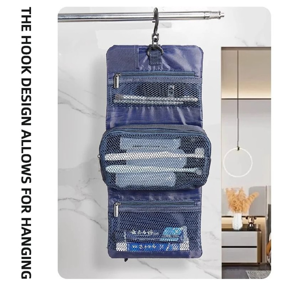 Portable Folding Toiletry Bag With Hanging Hook 3