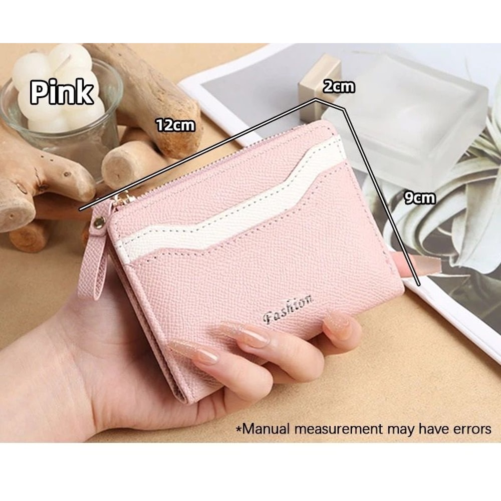 Simple And Elegant Ladies Fashion PU Spliced Small Wallet 11