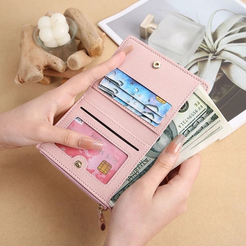 Simple And Elegant Ladies Fashion PU Spliced Small Wallet 3