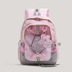 trendy large-capacity checkered school and travel backpack