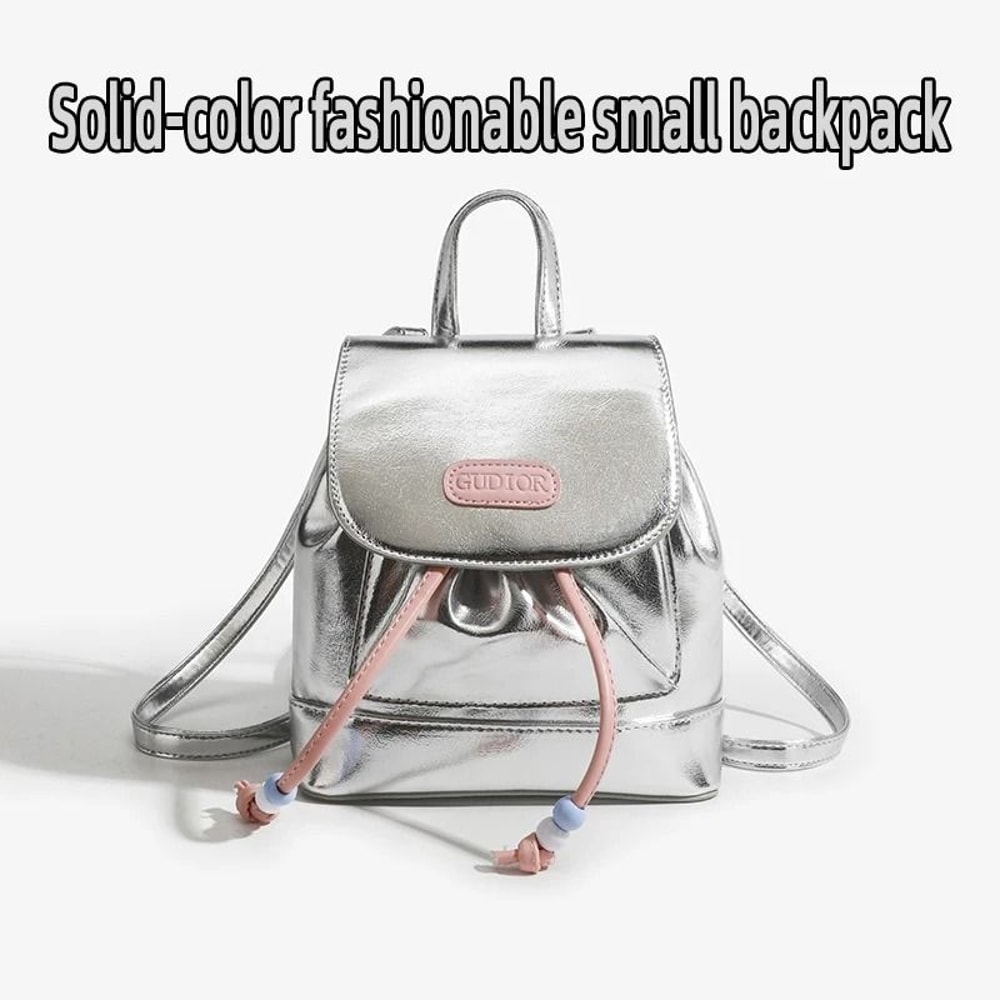 Fashionable Versatile SolidColor Drawstring Backpack 1
