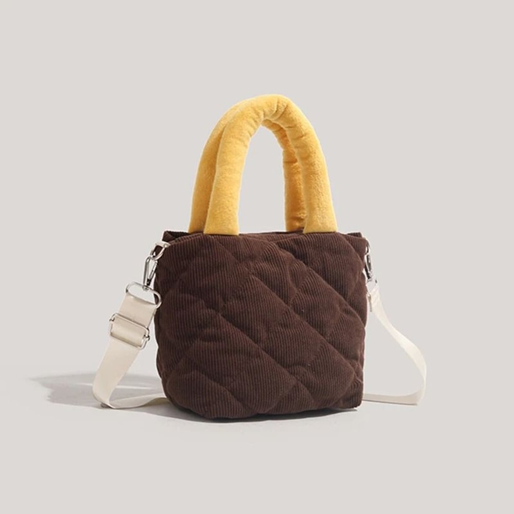 Cute Corduroy DiamondQuilted Handheld Crossbody Bag 2