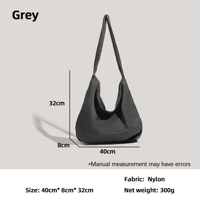 Commuting LargeCapacity Canvas And Checkered Nylon Tote Bag 7