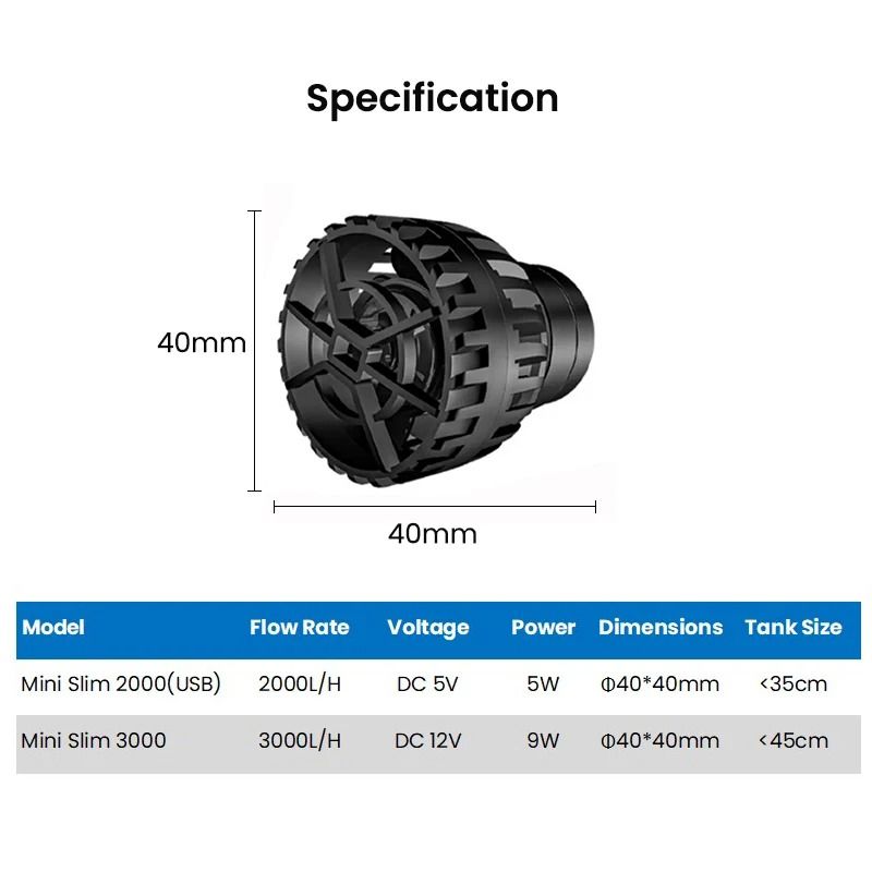 ThirdGeneration UltraCompact Mini Aquarium Wave Maker 5