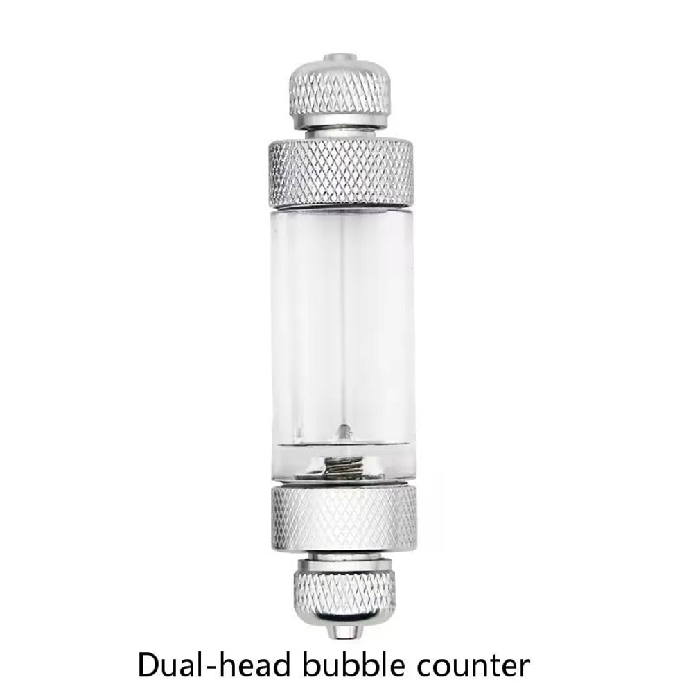 Precision DualHead CO2 Bubble Counter With Integrated Check Valve 6