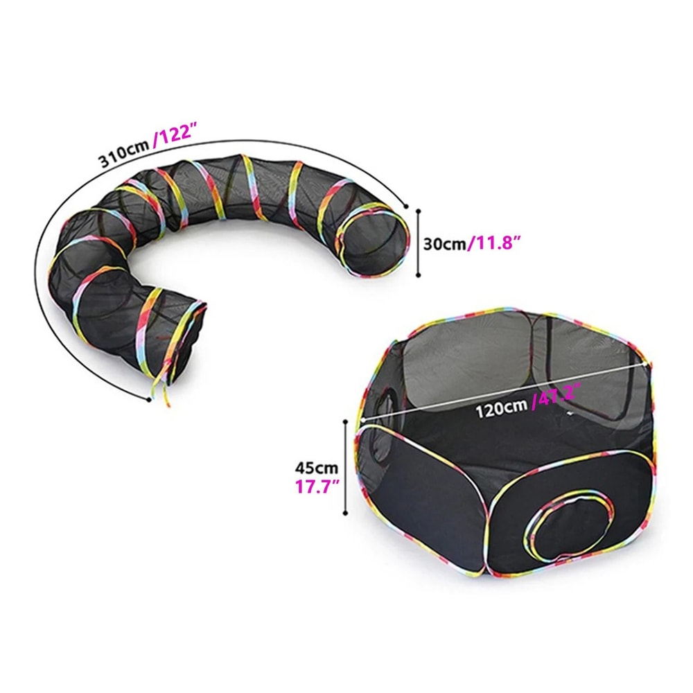 Portable Outdoor Cat Enclosure And Tunnel Playground 3