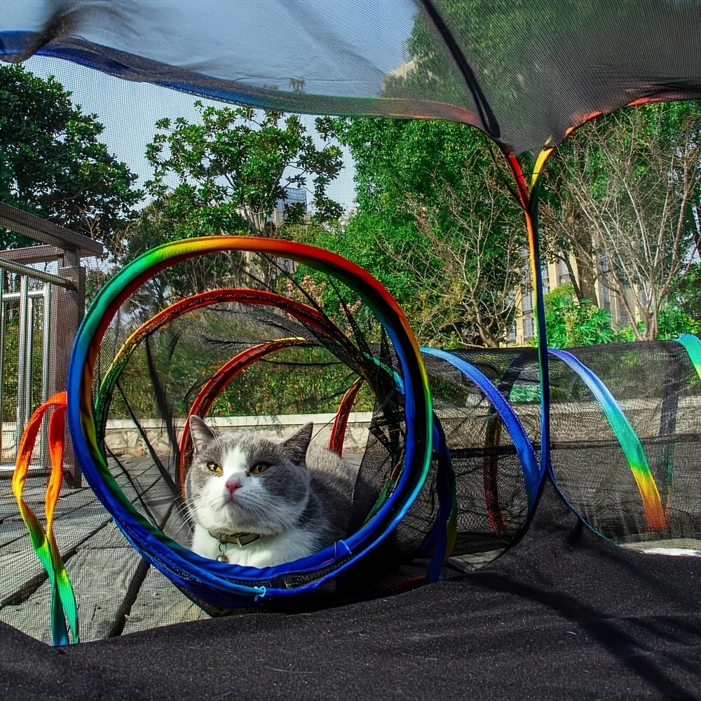 Portable Outdoor Cat Enclosure And Tunnel Playground 6