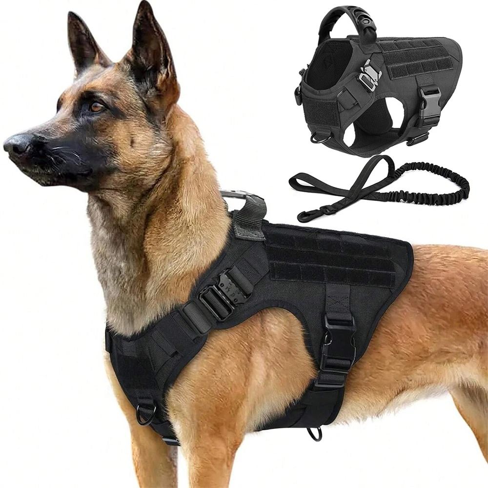 Professional Tactical Dog Harness And Training Leash Set 0