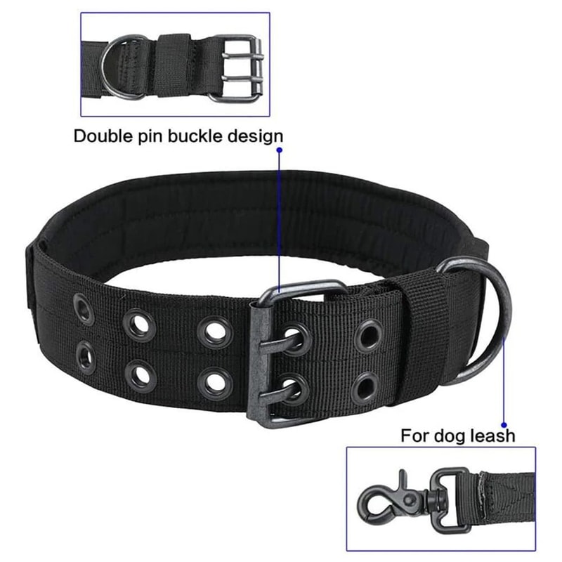 Professional Heavy Duty Tactical Dog Collar And Training Leash Set 2
