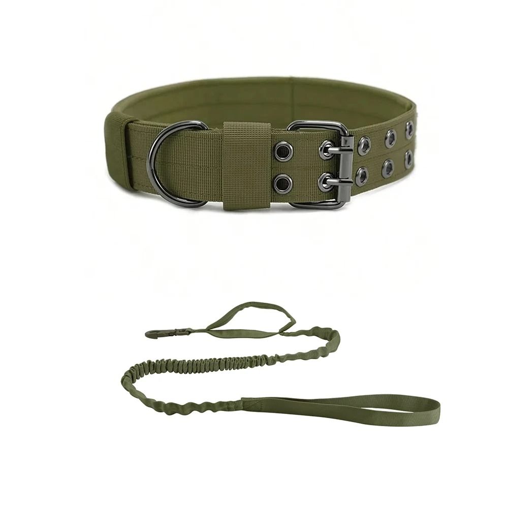 Professional Heavy Duty Tactical Dog Collar And Training Leash Set 7