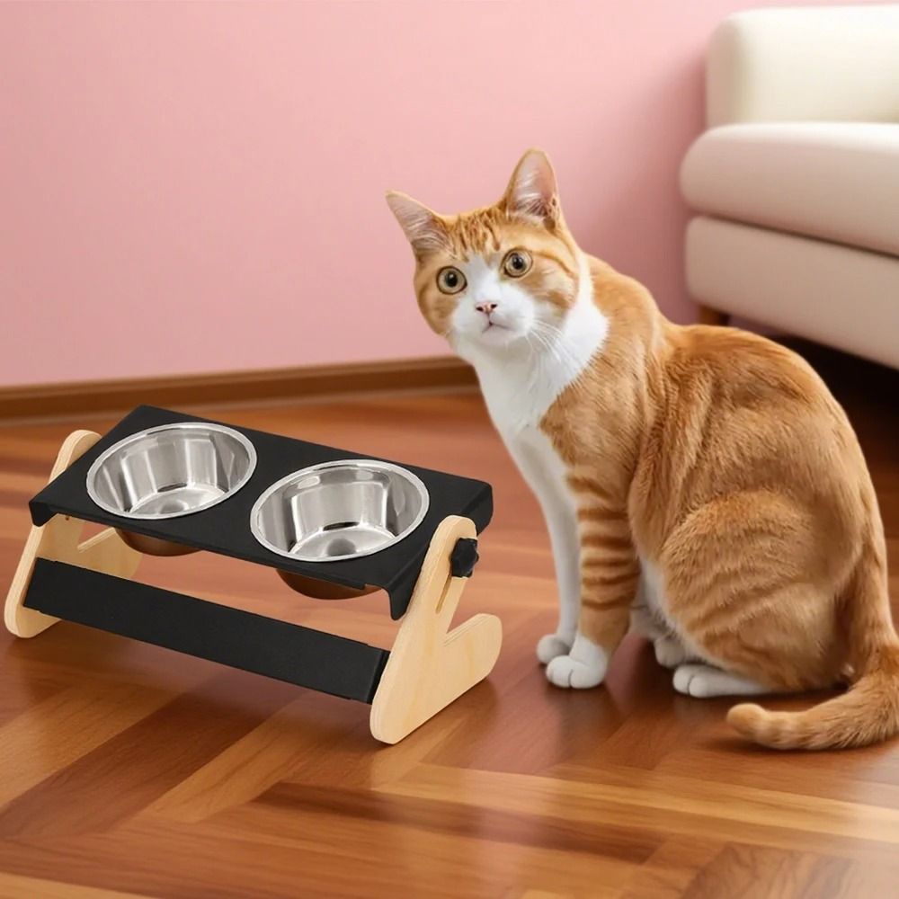 Elevated Industrial Iron And Wood Pet Feeder 2