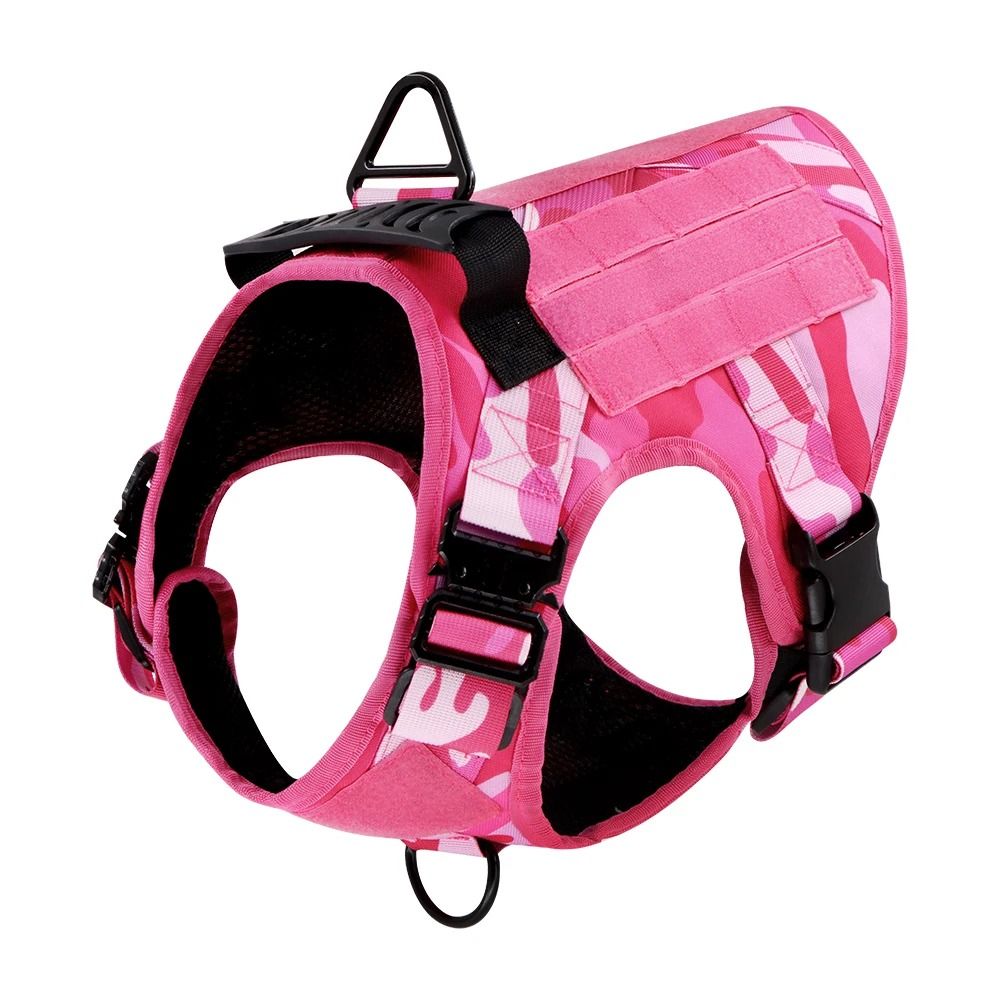 Professional Pink Tactical Dog Training Harness And Leash Set 6
