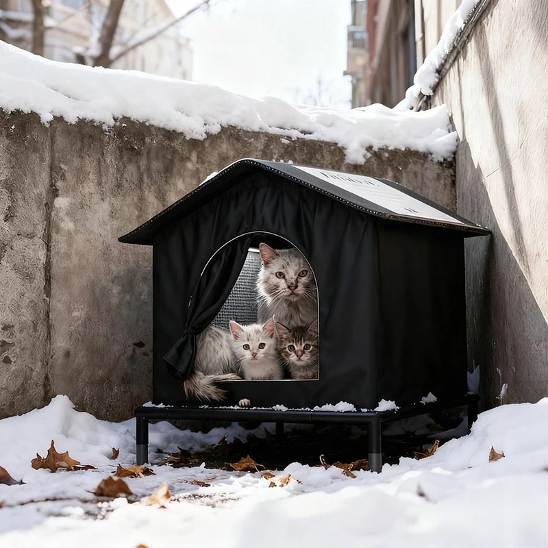 AllWeather Insulated Outdoor Cat Shelter 5