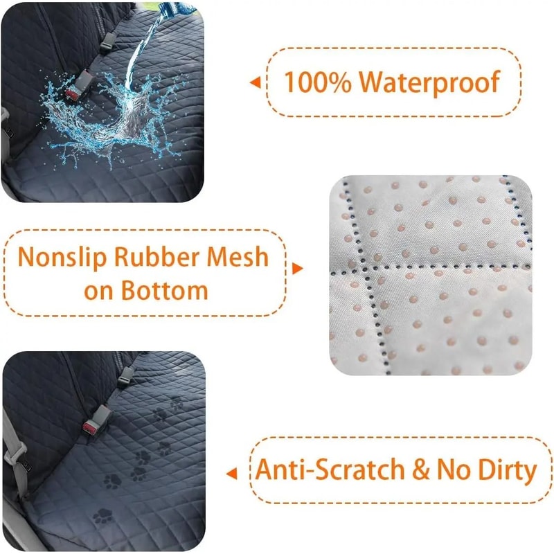 Professional Waterproof Nonslip Dog Car Seat Protector 3