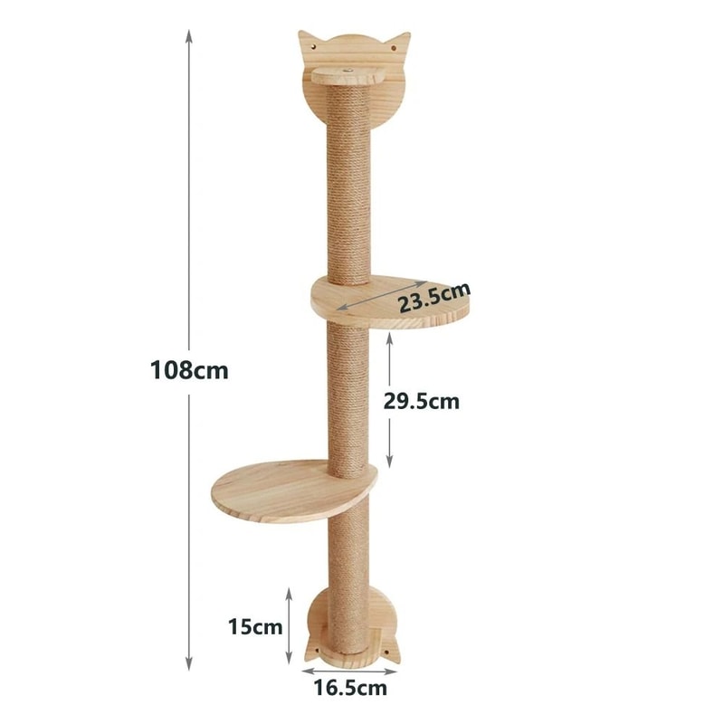 Vertical WallMounted Cat Scratching Tower With Perch Platforms 6