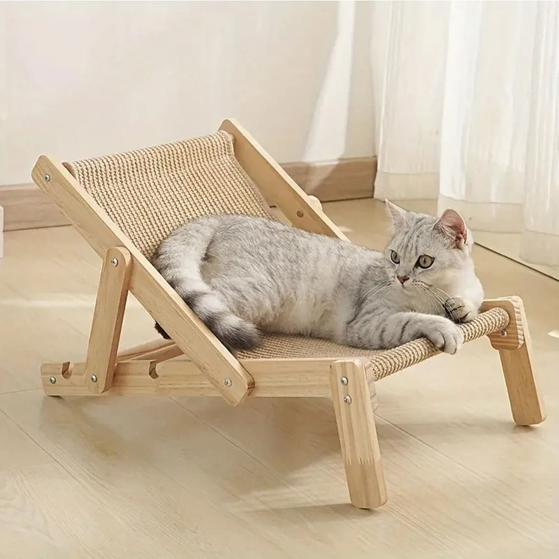 Professional Two In One Adjustable Cat Sisal Bed Chair 0