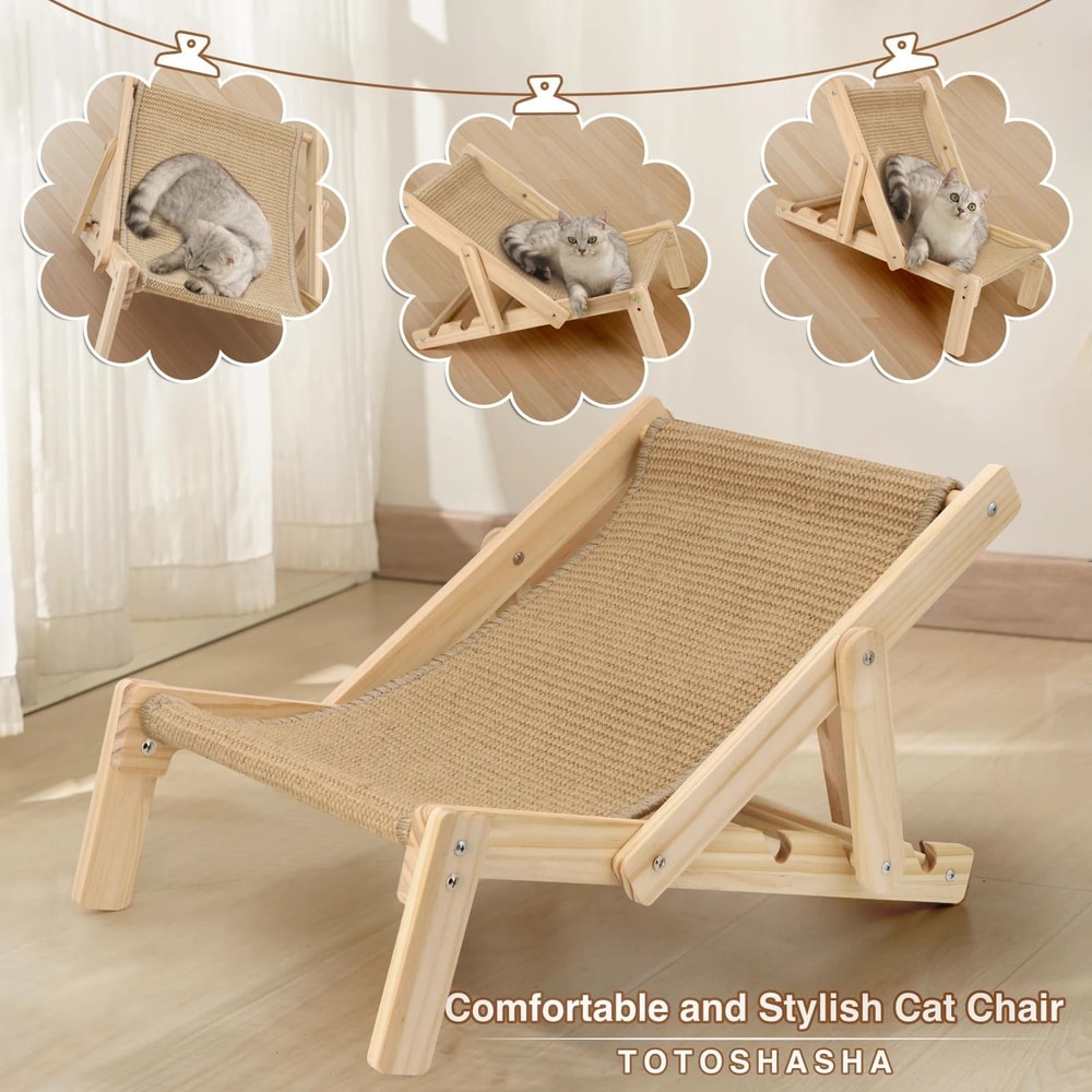 Professional Two In One Adjustable Cat Sisal Bed Chair 3