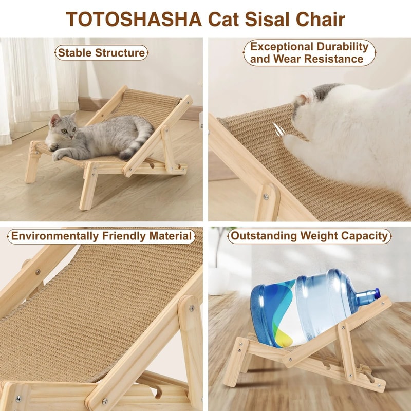 Professional Two In One Adjustable Cat Sisal Bed Chair 6