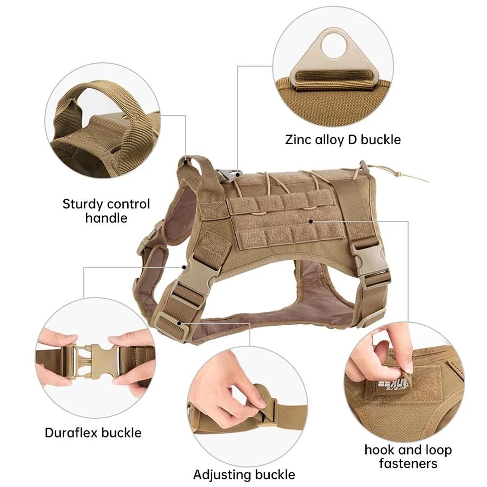 Professional Heavy Duty Tactical Dog Harness With No Pull Design 1