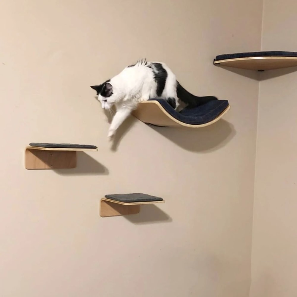 Professional Wall Mounted Corner Cat Climbing Shelf And Perch 4
