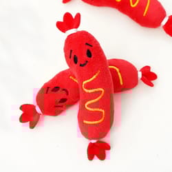 professional hot dog squeaky plush pet toy