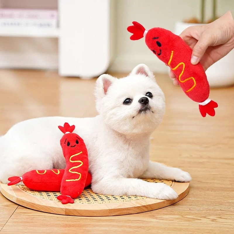 Professional Hot Dog Squeaky Plush Pet Toy 2