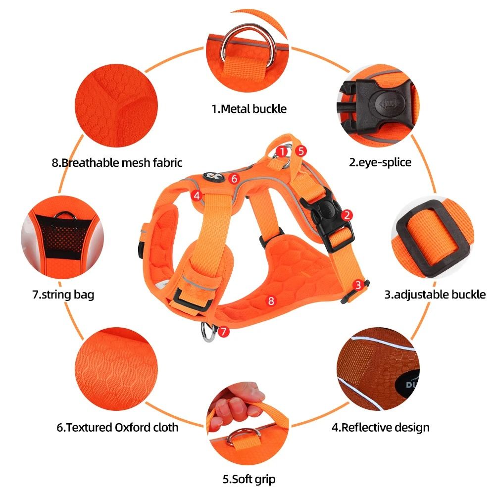 Professional NoPull Reflective Nylon Safety Dog Harness 3