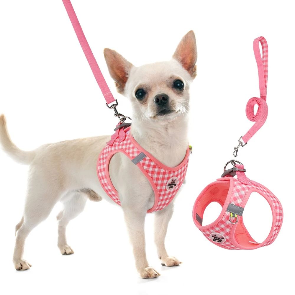 Professional Adjustable Reflective Kitten Chest Strap Leash Set 0