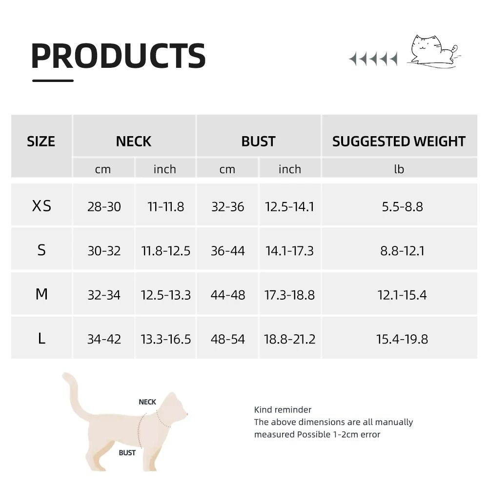 Professional Adjustable Reflective Kitten Chest Strap Leash Set 2