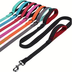 professional heavy-duty dual-handle reflective safety leash