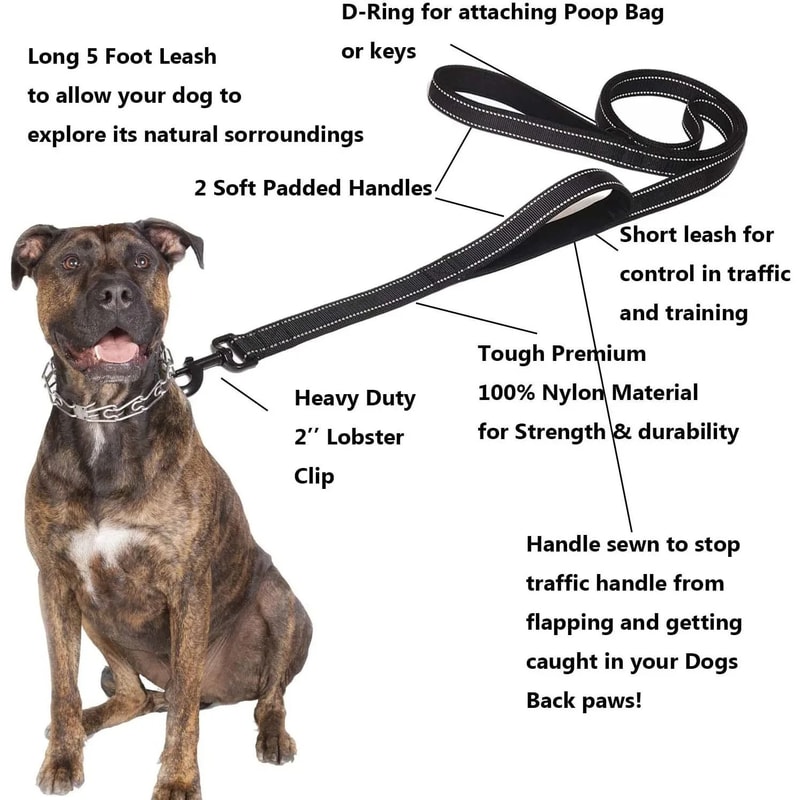 Professional HeavyDuty DualHandle Reflective Safety Leash 1