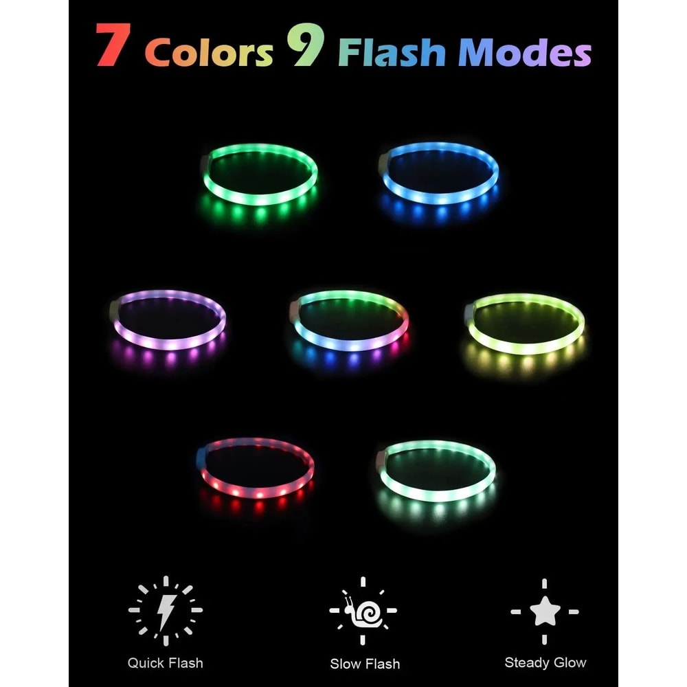 Professional RGB Discolor Glowing Pet Safety Collar 4