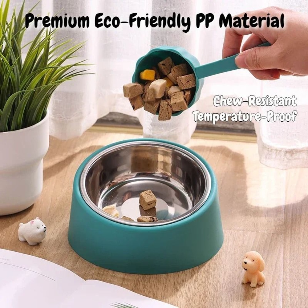 Professional Angled Stainless Steel AntiTip Pet Bowl 4
