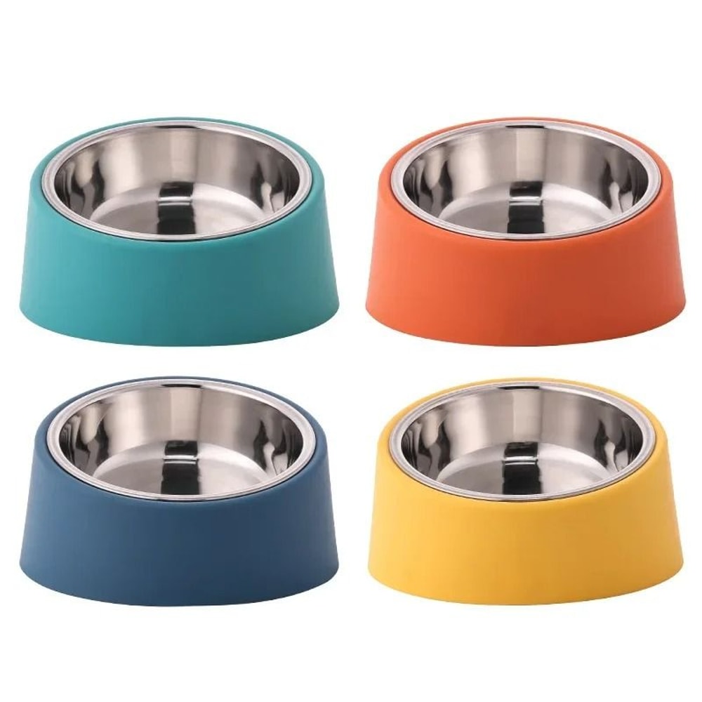 Professional Angled Stainless Steel AntiTip Pet Bowl 5