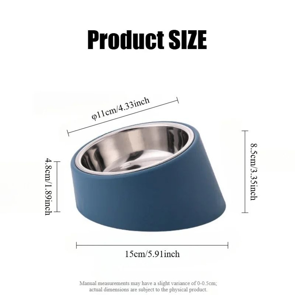 Professional Angled Stainless Steel AntiTip Pet Bowl 1