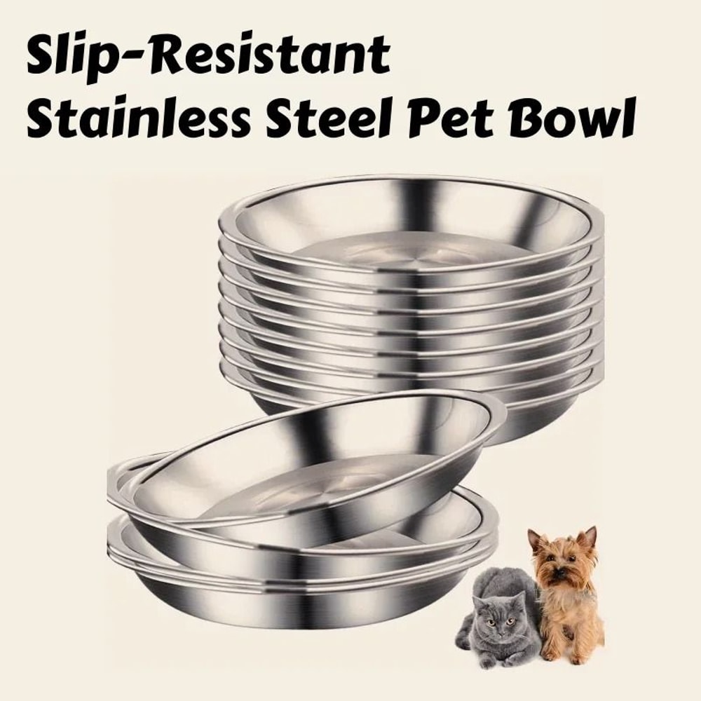 Professional Stainless Steel SlipResistant Cat Bowl Set 0