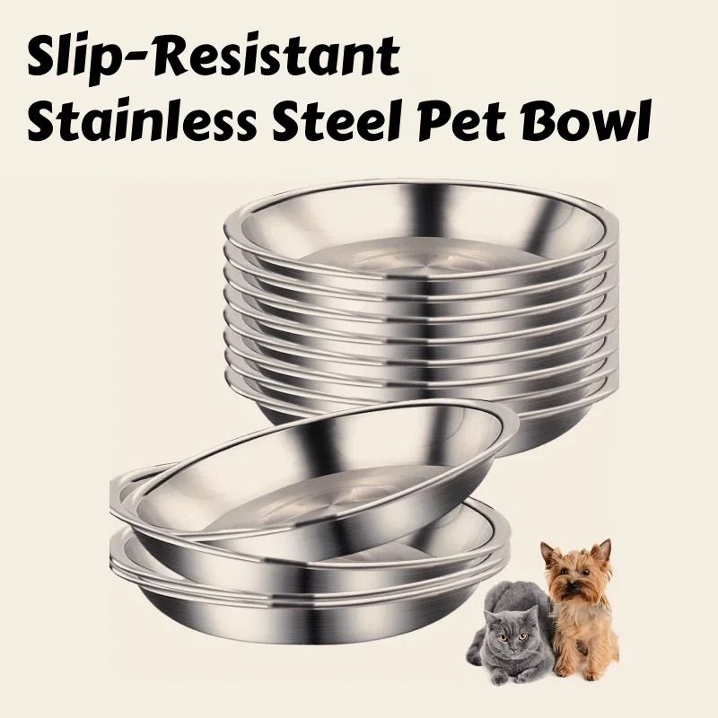 Professional Stainless Steel SlipResistant Cat Bowl Set 0