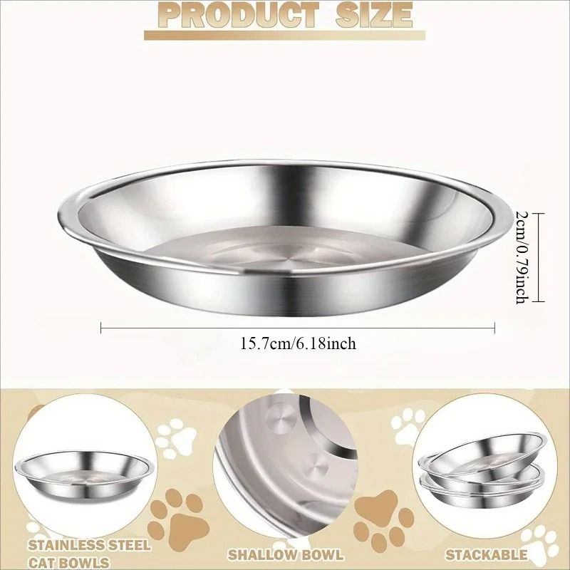 Professional Stainless Steel SlipResistant Cat Bowl Set 5