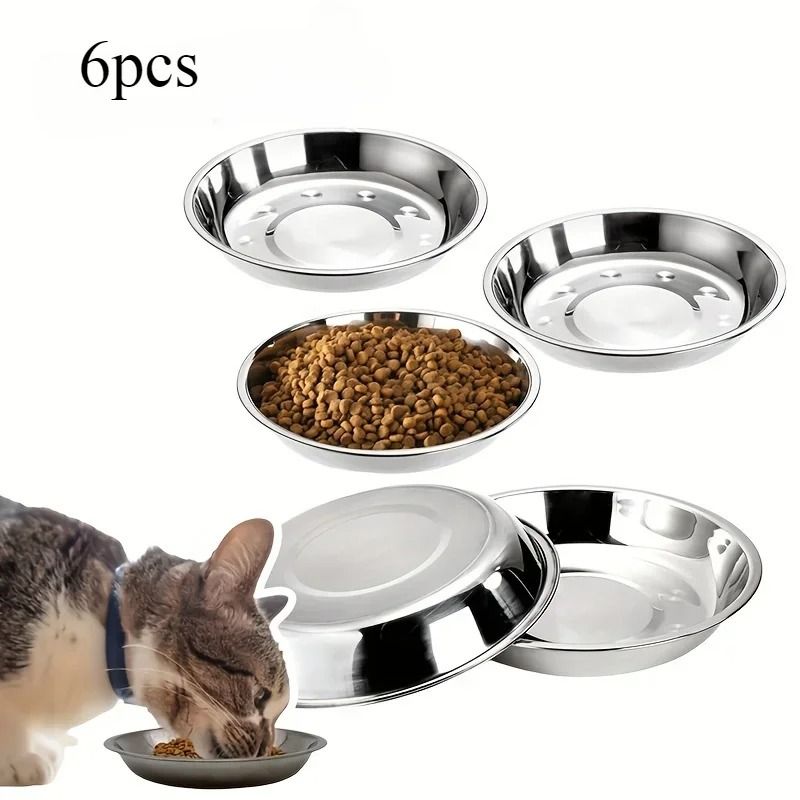 Professional Stainless Steel SlipResistant Cat Bowl Set 6