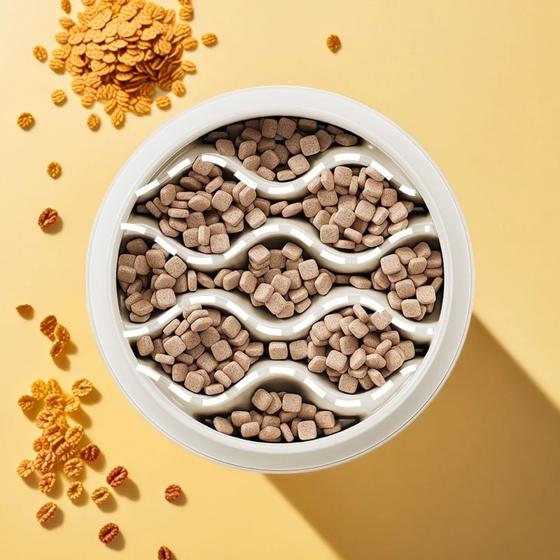Professional Fashion SlowFeeder Dual Cat Bowl Set 1