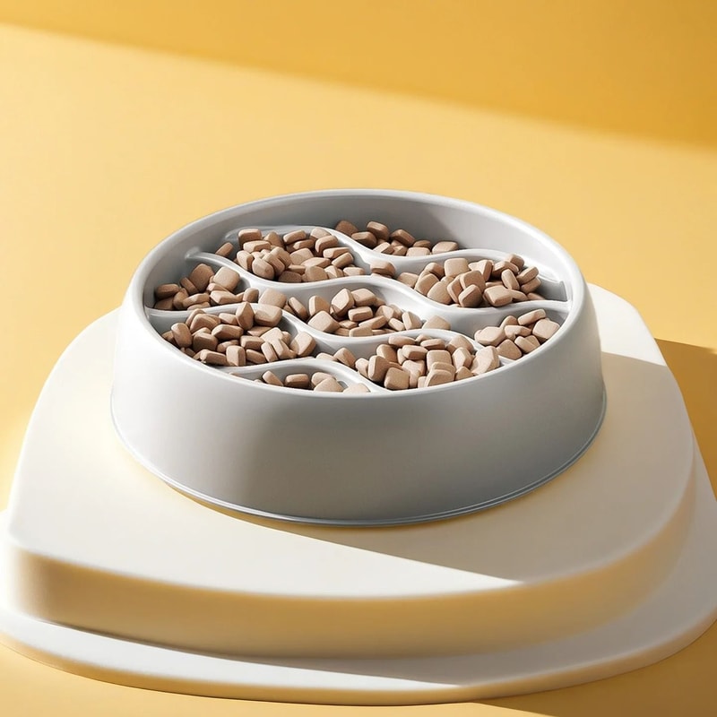 Professional Fashion SlowFeeder Dual Cat Bowl Set 2
